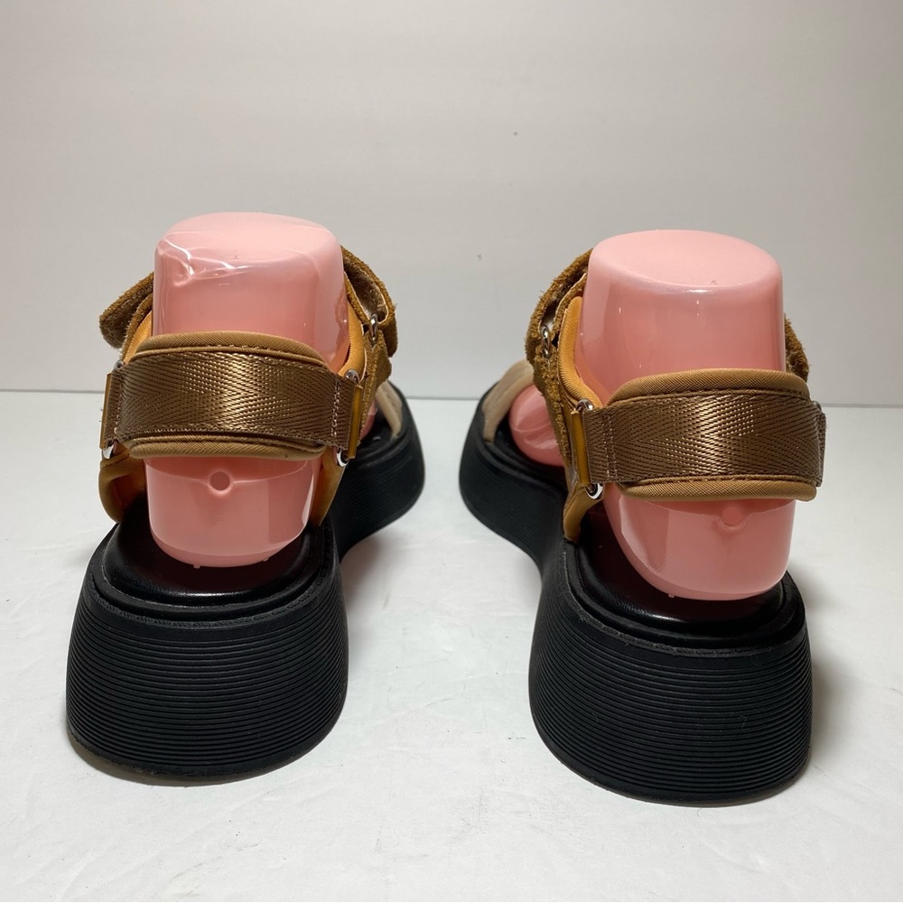 Zara Flat Strappy Dads Sandals Brown Sporty Style Thick Sole Women’s Size 36 - Picture 6 of 16